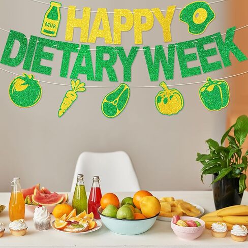 لافتة الأسبوع السعيد في الأسبوع - لا يوجد DIY Glitter Week Week Decorations Decorities Giftary Hompts in Kuwait