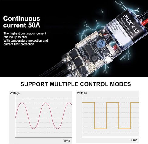 ESC V4.12 50A التحكم في سرعة الكهرباء عالية التيار لتحويل لوح التزلج الكهربائي DIY ، متوافق مع برنامج VESC in Kuwait
