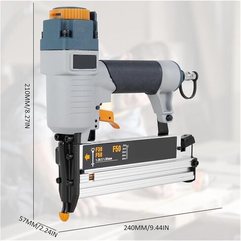 Professional Pneumatic Upholstery Stapler Air Nailer Pneumatic Nail Gun 16Ga/18Ga Woodworking Air Stapler T50 F50 440K Nails(Black) in Saudi Arabia