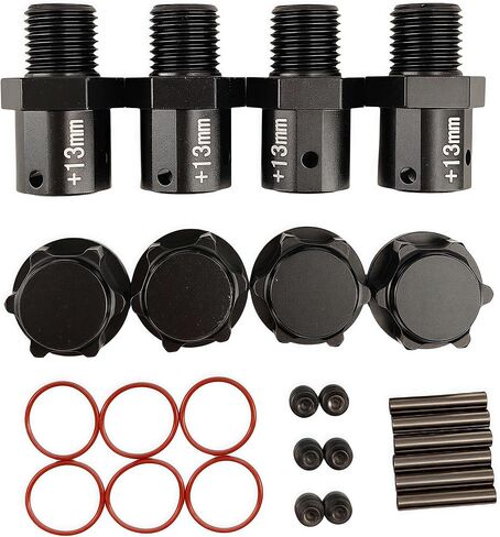 Aluminum +13mm Extended Wheel Hex Hub Set Upgrade Parts for Arrma 1/8 Kraton Outcast 1/7 BigRock Mojave Infraction Felony Limitless (Silver) in Saudi Arabia