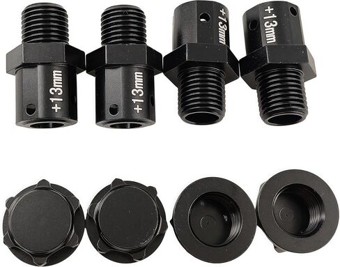 Aluminum +13mm Extended Wheel Hex Hub Set Upgrade Parts for Arrma 1/8 Kraton Outcast 1/7 BigRock Mojave Infraction Felony Limitless (Silver) in Saudi Arabia