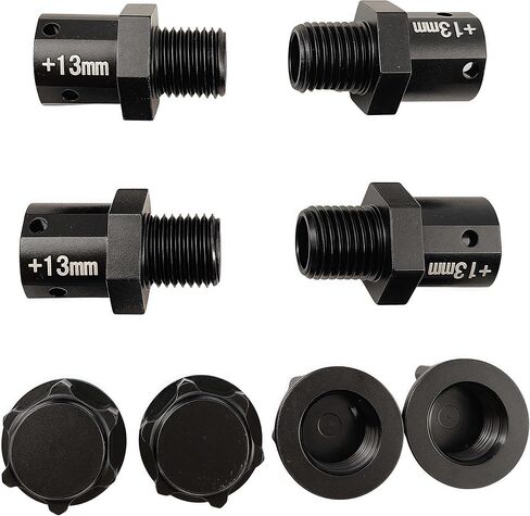 Aluminum +13mm Extended Wheel Hex Hub Set Upgrade Parts for Arrma 1/8 Kraton Outcast 1/7 BigRock Mojave Infraction Felony Limitless (Silver) in Saudi Arabia