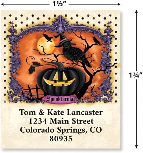 Haunted Hallways Halloween Personalized Address Labels - Set of 144, 1 ½" x 1 ¾", Self-Adhesive, Large Flat-Sheet Select Labels, by Colorful Images in Saudi Arabia