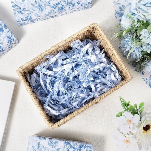 100 Sheet Blue Floral Tissue Paper, 20x14 Chinoiserie Gift Wrapping Paper Vintage Flower Packaging Tissue for DIY Crafts Birthday Baby Shower Wedding Bridal Shower Tea Party Decor (Blue) in Saudi Arabia