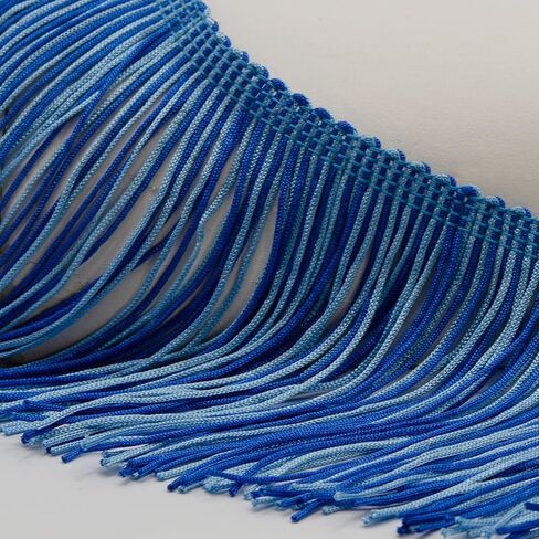 Trims By The Yard 4" Multicolor Chainette Fringe Trim, Polyester-Made Decorative Fringe Trim, for Costumes, Home Decor, and Party Decorations, Durable Fringes, 5-Yard Cut, Red/White/Blue in Saudi Arabia