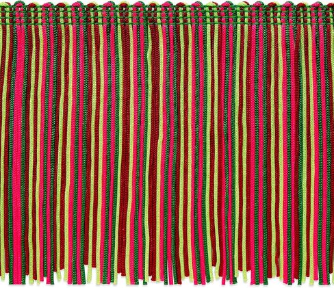 Trims By The Yard 4" Multicolor Chainette Fringe Trim, Polyester-Made Decorative Fringe Trim, for Costumes, Home Decor, and Party Decorations, Durable Fringes, 5-Yard Cut, Red/White/Blue in Saudi Arabia