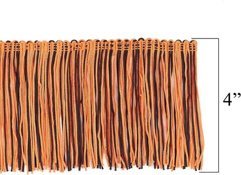 Trims By The Yard 4" Multicolor Chainette Fringe Trim, Polyester-Made Decorative Fringe Trim, for Costumes, Home Decor, and Party Decorations, Durable Fringes, 5-Yard Cut, Red/White/Blue in Saudi Arabia
