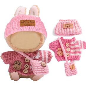 Knit Style 17cm Doll Clothes Accessories Set Include: Hat, Bag, Sweater- Cute Clothes for Dress up Your Dolls (Doll Not Included),Apricot in Saudi Arabia