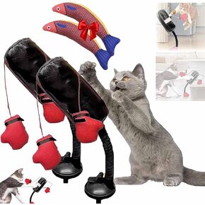 Cat Punching Bag Toy， Interactive Cat Boxing Toy with Springy Bobbing Action Mini Boxing Indoor Kitten Exercise and Fun Activity Boxing Punching Bag with Suction Cup and Bell Suitable for Cats (1 PC) in Kuwait