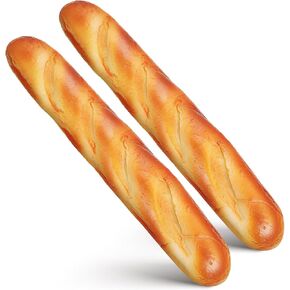 Magiclulu 2pcs خبز اصطناعي طويل واقعية: خبز مزيف LifeLike Pray Play Play Food Props for Propography Prop Home Kitchen Decory 13.56in in Kuwait