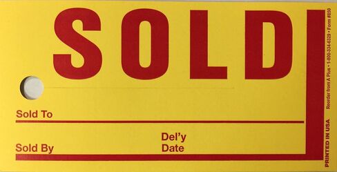 Jumbo Hold Sold Tag Jumbo Merchandise Tag 250 Per Box (Yellow)(U4R) in Saudi Arabia