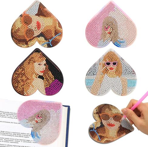 Diamond Art Bookmarks, Taylor Gifts for Women Taylor Merch, 4 Pcs Cute Bookmarks for Book Lovers, DIY Diamond Painting, Taylor Diamond Art Kits for Adults in Saudi Arabia