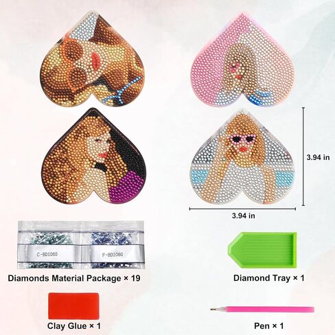 Diamond Art Bookmarks, Taylor Gifts for Women Taylor Merch, 4 Pcs Cute Bookmarks for Book Lovers, DIY Diamond Painting, Taylor Diamond Art Kits for Adults in Saudi Arabia