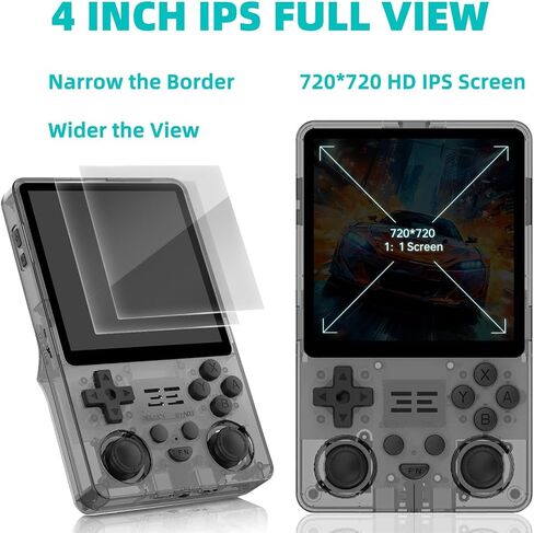 RGB20SX Retro Handheld Game Console Console Retro Video Console مع 4.0 بوصة IPS 720*720 شاشة HD 5000MAH وحدة ألعاب محمولة Retro (Black Pracket) in Kuwait