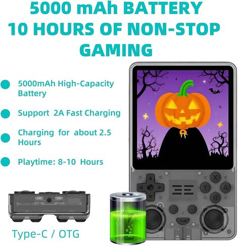 RGB20SX Retro Handheld Game Console Console Retro Video Console مع 4.0 بوصة IPS 720*720 شاشة HD 5000MAH وحدة ألعاب محمولة Retro (Black Pracket) in Kuwait
