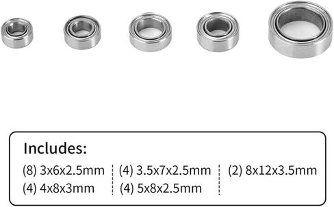 Compatible with Traxxas for TRX4M 1/18 RC Car Upgrade Modification Replacement Parts Accessories 22PCS Steel Bearing Kit RC Car Accessories in Saudi Arabia