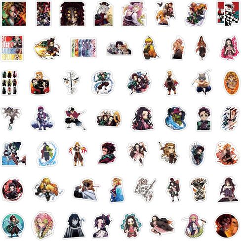 ملصقات Demon Slayer‌ للأطفال ، 55pcs Demon Slayer‌ ملصقات ، ملصقات فينيل الرسوم المتحركة الساخنة لزجاجة ماء محمول يجلس الكتب في مجلة المراهقين للبالغين لتزويد الحفلات. in Kuwait