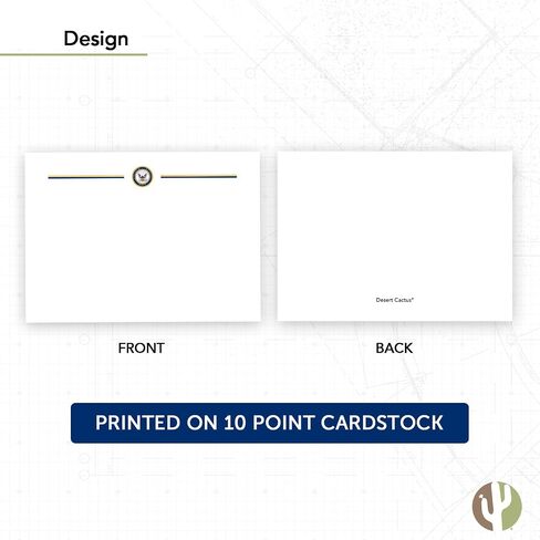 Desert Cactus United States Navy US 10 Pack Notecards Stationery Cardstock Includes Envelopes Memo Party Thank You (Notecard Design 6) in Saudi Arabia