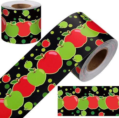 Sherr 72.18 ft Back to School Bulletin Board Borders Apple Trim Border Roll Welcome Back Bulletin Board Classroom Decor Red Apple First Day of School Decorations for Classroom Chalkboard Wall Decor in Saudi Arabia