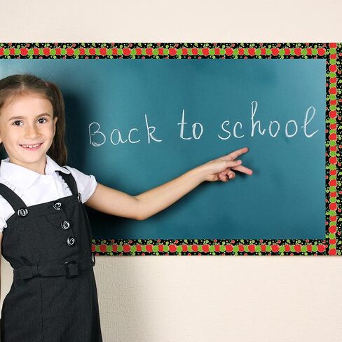 Sherr 72.18 ft Back to School Bulletin Board Borders Apple Trim Border Roll Welcome Back Bulletin Board Classroom Decor Red Apple First Day of School Decorations for Classroom Chalkboard Wall Decor in Saudi Arabia