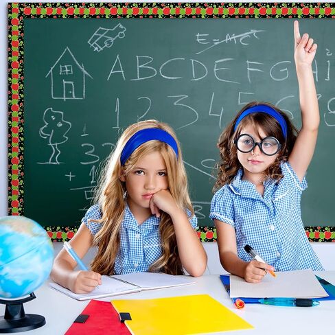 Sherr 72.18 ft Back to School Bulletin Board Borders Apple Trim Border Roll Welcome Back Bulletin Board Classroom Decor Red Apple First Day of School Decorations for Classroom Chalkboard Wall Decor in Saudi Arabia