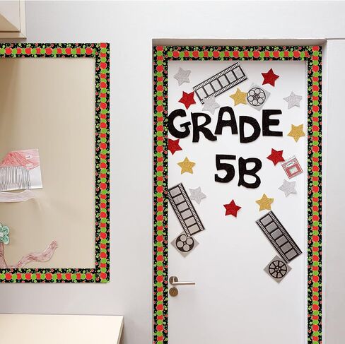 Sherr 72.18 ft Back to School Bulletin Board Borders Apple Trim Border Roll Welcome Back Bulletin Board Classroom Decor Red Apple First Day of School Decorations for Classroom Chalkboard Wall Decor in Saudi Arabia