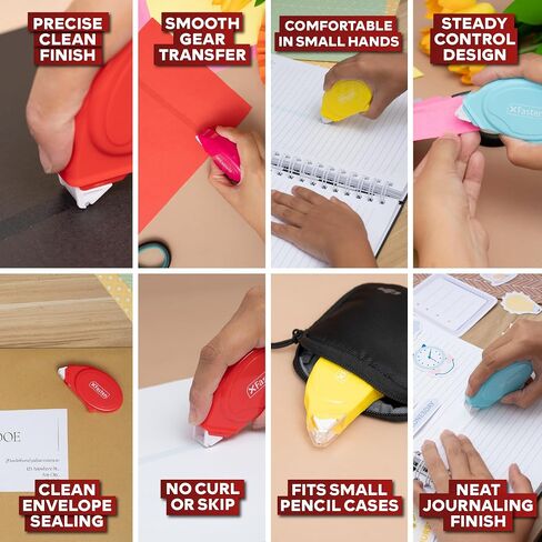 أسطوانة شريط الغراء Xfasten لخلاصات Scrapbooking 4 عبوات متعددة الأحماض ذات الجوانب ذات الجوانب المزدوجة للحرف اليدوية ، والصور ، ومستلزمات المجلات الرصاصة والخردة-عداء لاصقة سجل القصاصات (0.3 في × 30 قدمًا) in Kuwait