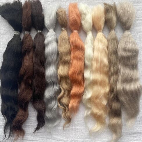 موهير عام لصنع شعر مستعار للدمى ، شعر مجعد Mohair DIY من أجل الشعر البديل المصنوع يدويًا ، المواد الحرفية DIY (A7-10G) in Kuwait