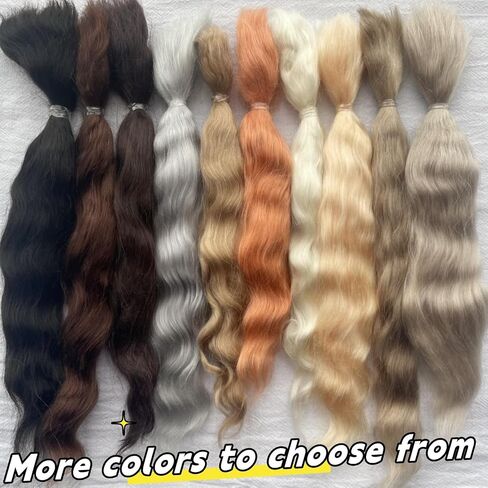 موهير عام لصنع شعر مستعار للدمى ، شعر مجعد Mohair DIY من أجل الشعر البديل المصنوع يدويًا ، المواد الحرفية DIY (A7-10G) in Kuwait