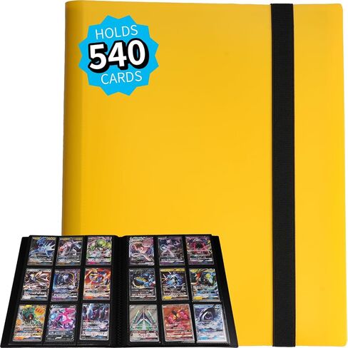 540 Cards Trading Card Binder - 9 ألبوم بطاقة جيب مع 30 صفحة ، كتاب حامل بطاقة التحميل الجانبي يناسب Pokémon و MTG و TCG و Yugioh و Sports وبطاقات الحجم القياسي in Saudi Arabia