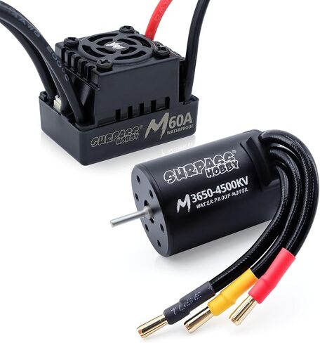 تجاوز الهواية RC محرك Brushless ESC Combo مقاومة للماء M3650 4500KV محرك بدون فرش و 60A COMBO ESC مجموعة 1/10 سيارات التحكم عن بعد الشاحنات على الطرق الوعرة in Kuwait