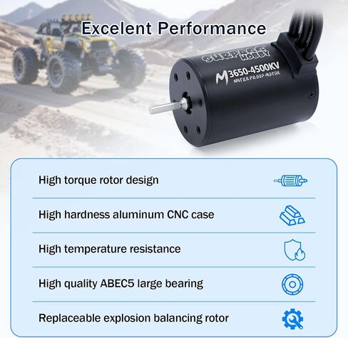 تجاوز الهواية RC محرك Brushless ESC Combo مقاومة للماء M3650 4500KV محرك بدون فرش و 60A COMBO ESC مجموعة 1/10 سيارات التحكم عن بعد الشاحنات على الطرق الوعرة in Kuwait