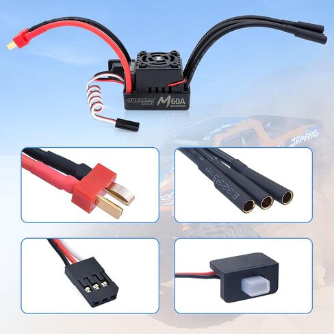 تجاوز الهواية RC محرك Brushless ESC Combo مقاومة للماء M3650 4500KV محرك بدون فرش و 60A COMBO ESC مجموعة 1/10 سيارات التحكم عن بعد الشاحنات على الطرق الوعرة in Kuwait
