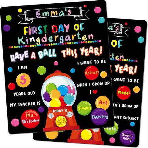 Chunful First and Last Day of School Chalkboard Sign Board Wooden Pencil 10" x 12" Reusable Double Sided Apple Chalk Board for Preschool Kindergarten in Saudi Arabia
