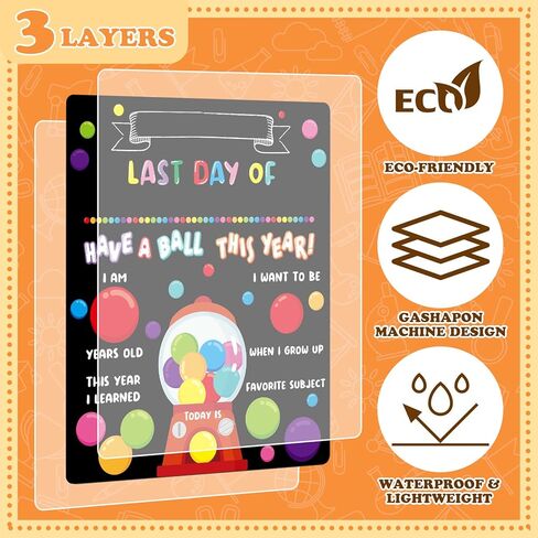 Chunful First and Last Day of School Chalkboard Sign Board Wooden Pencil 10" x 12" Reusable Double Sided Apple Chalk Board for Preschool Kindergarten in Saudi Arabia