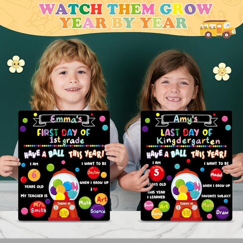 Chunful First and Last Day of School Chalkboard Sign Board Wooden Pencil 10" x 12" Reusable Double Sided Apple Chalk Board for Preschool Kindergarten in Saudi Arabia