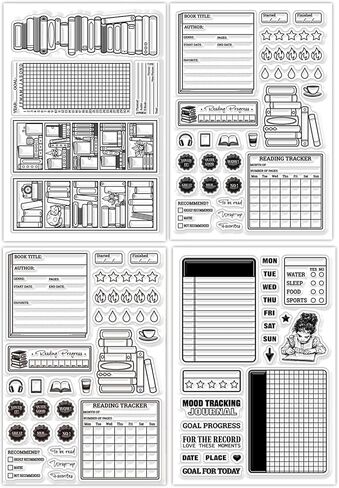 Chgcraft 4 Sheets 4 أنماط نباتات واقعية نمط صافي طوابع برية فروع الختم السيليكون لختم Silicone لـ DIY وصنع البطاقة ديكور حرفة الورق 6.3 × 4.3 بوصة in Saudi Arabia