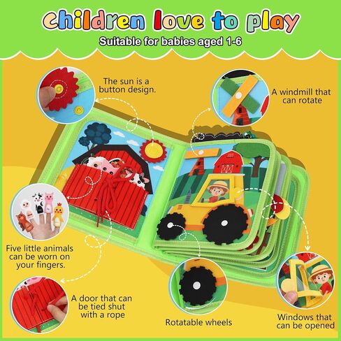 كتاب مزدحم للأطفال الصغار Montessori Toys- لوحة مشغولة لمدة 1-3 سنوات هدايا فتي in Saudi Arabia