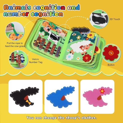 كتاب مزدحم للأطفال الصغار Montessori Toys- لوحة مشغولة لمدة 1-3 سنوات هدايا فتي in Saudi Arabia
