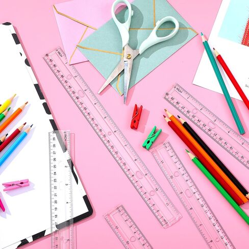 cholemy 150 pcs 12 بوصة الحكام واضحة البلاستيك القياس الحكام الحكام الحكام المستقيمين بالجملة مع سنتيمترات وبوصة الصياغة أداة قياس لطلاب المدارس الفصول الدراسية العائلات التعليم in Kuwait