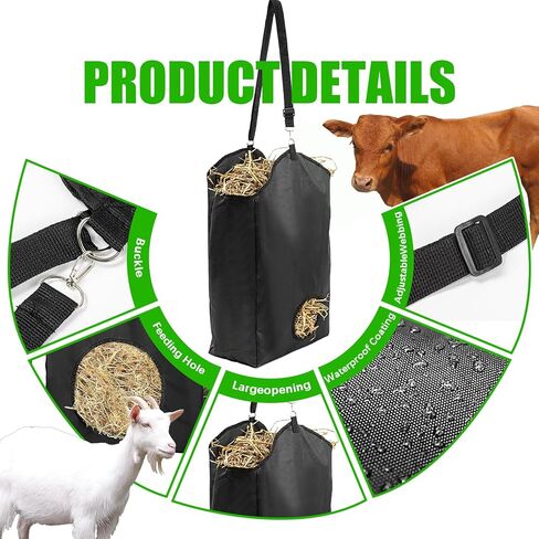 4 مساءً حقيبة القش - قطعة قماش ماعز قش معلقة على أكسفورد ، وأكياس التغذية للخيول ، والماعز ، والأرانب ، والحمير ، والأبقار in Kuwait