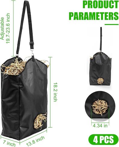 4 مساءً حقيبة القش - قطعة قماش ماعز قش معلقة على أكسفورد ، وأكياس التغذية للخيول ، والماعز ، والأرانب ، والحمير ، والأبقار in Kuwait