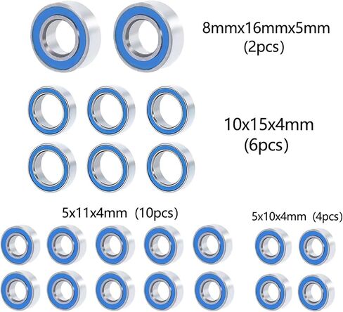 RC Repair Parts Compatible with Axial for SCX10 90027 22Pcs Wheel Hub Axle Sealed Bearing Kit 1/10 RC Crawler Car Truck for Model Upgrade Parts in Saudi Arabia