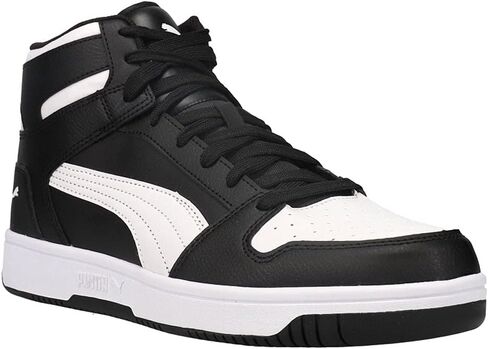 PUMA Men's Rebound Layup Sneaker, Dark Myrtle Black White, 8.5 in Saudi Arabia