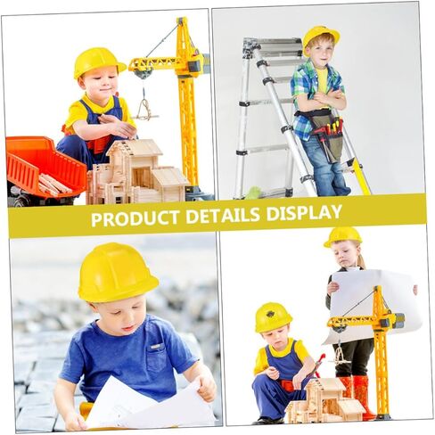 2Pcs Construction Party Hats Hard Hats for Dress Up for Halloween Themed Parties Flexible Plastic Fun Building Accessories in Kuwait