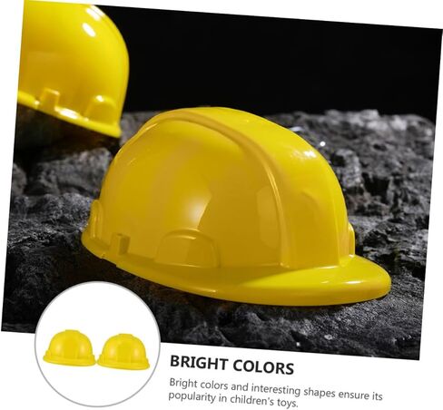 2Pcs Construction Party Hats Hard Hats for Dress Up for Halloween Themed Parties Flexible Plastic Fun Building Accessories in Kuwait