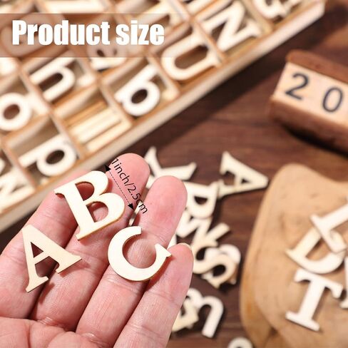 Blulu 248 PCS 1 بوصة أحرف الأبجدية الخشب أرقام فارغة أرقام أحرف خشبية غير مكتملة للحرف اليدوية مع صينية تخزين ريفية لتعليم التعلم الإملائي العودة إلى هدايا المدرسة (لون الخشب) in Saudi Arabia