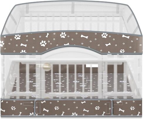 2 Pack Dog Playpens Cover and Bottom Mat Fits for 36 Inch 4 Panels Pet PlayPen, Dog Crate Cover Puppy Exercise Pad, Reusable Washable, Hoop and Loop Design, Playpen Not Included(Grey) in Saudi Arabia