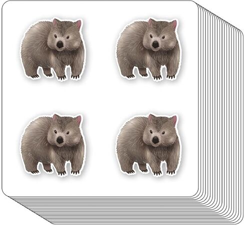 Wombat Animal Stickers 1in for Scrapbooking, Arts, Craft, Kids DIY, Calendars Journals 80-Pack in Saudi Arabia