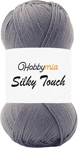 Silky Touch Crochet Yarn - 100gr / 383yds - 100% Microfiber Acrylic - (2) Sport Fine Weight - Silky Effect Yarn for Hand Knitting (Black - Black, 1 Skein) in Saudi Arabia